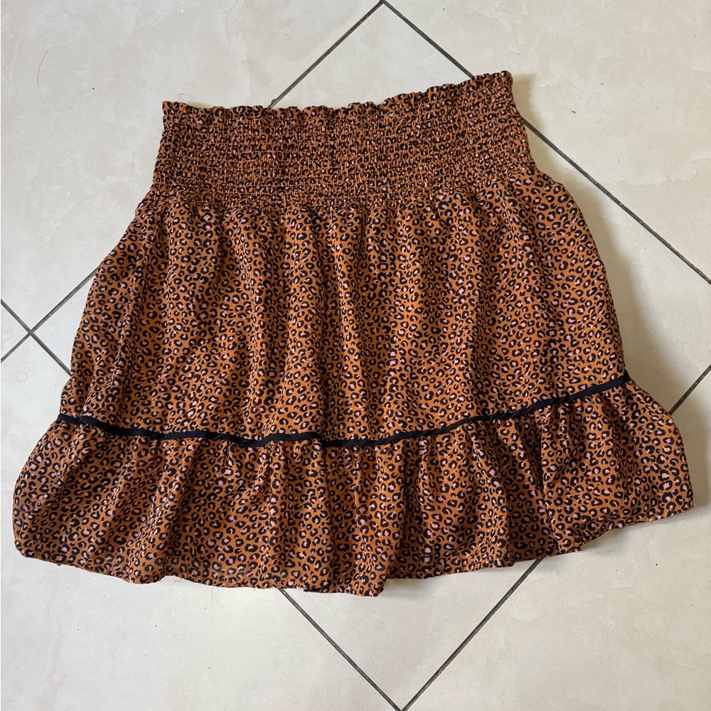 DR2 Brown Leopard Print Mini Skirt